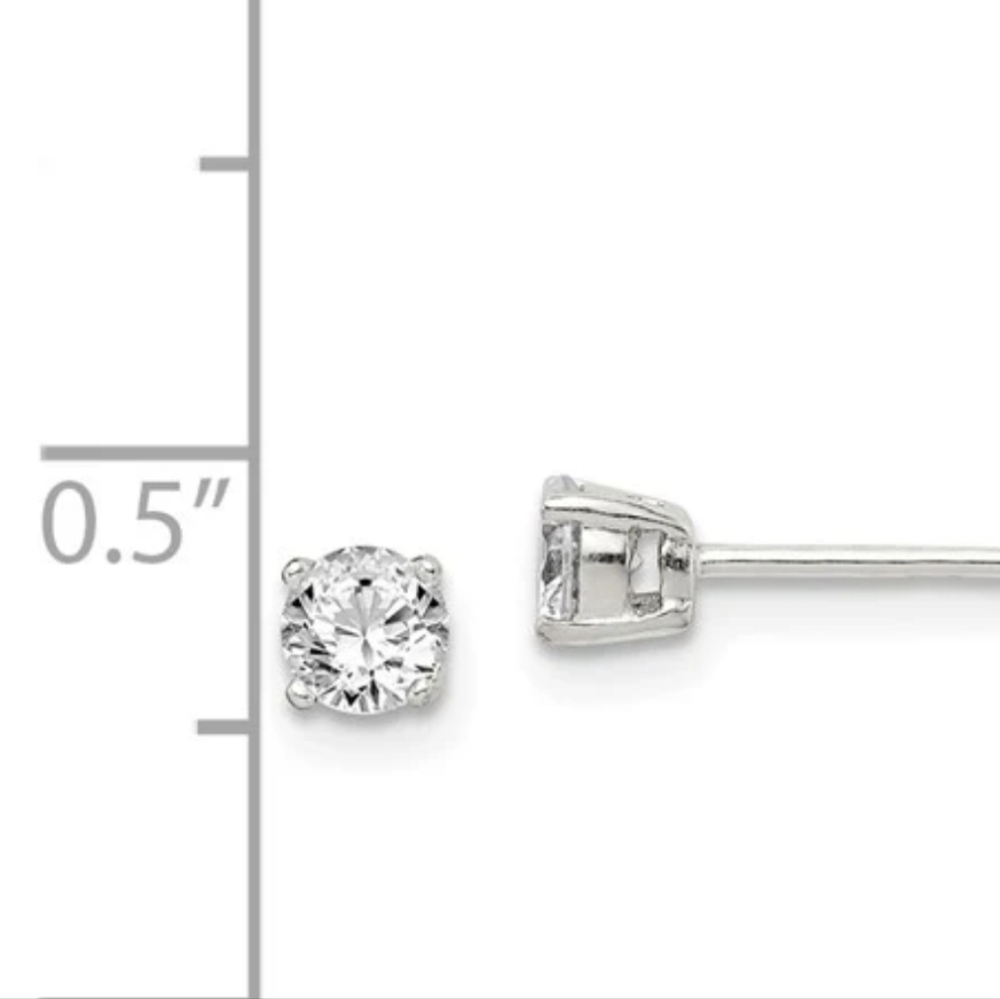 tiny square stud earrings - Picture 2 of 7